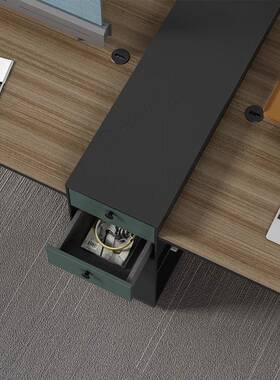 员办公桌工位四位屉电脑桌写字YNN楼员工桌职挡板带桌人柜带抽办