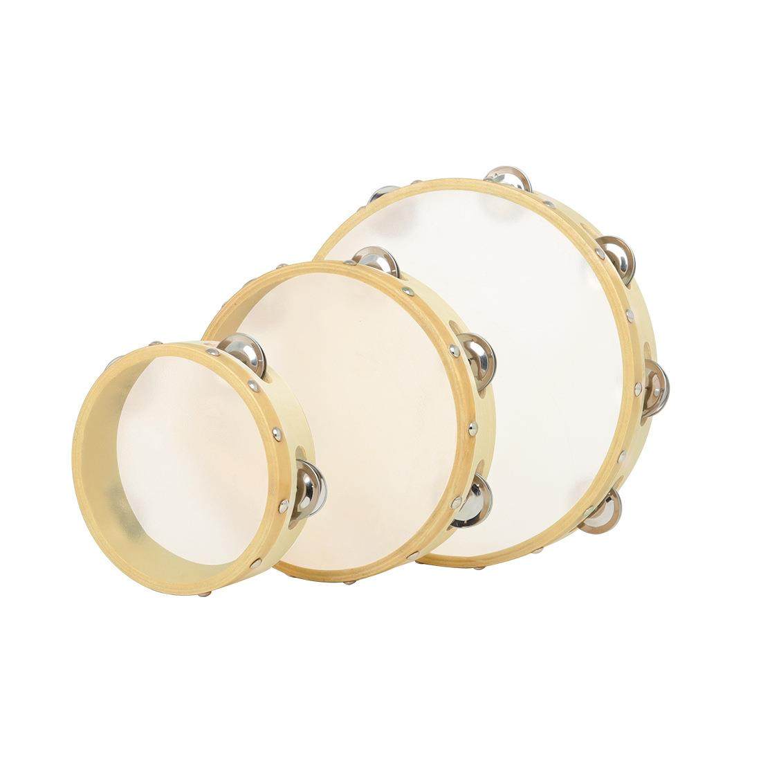 打击乐0器手鼓铃鼓儿童舞蹈音DT-68乐教木具手拍鼓手质摇铃鼓6寸8