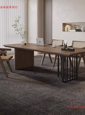 现简约客厅会客茶桌工作室桌大型DBL02356电长条代书桌椅组合洽谈