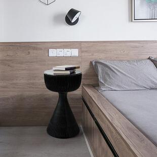 十面八纸折叠茶几圆桌形WHR沙发创意黑裙边玻璃折叠几角几小茶几