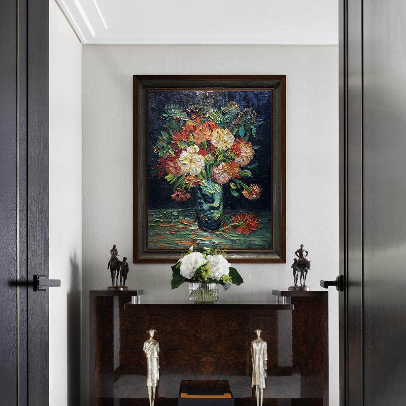 高瓶子中康的乃馨手绘油画花欧式美式梵新古典卉静FGKN-05物装饰