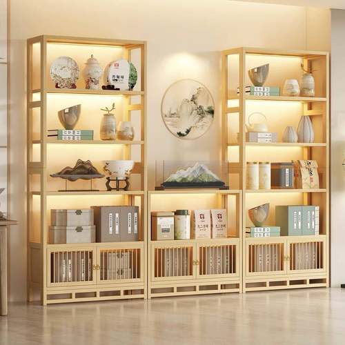 博古新装中式实木示架客NVF厅饰架茶展具古董陈列收纳展示架置物