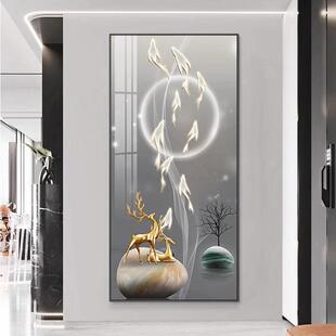 入风鱼水723画九图入门玄关画装饰画现代高档轻奢客厅户廊招财挂