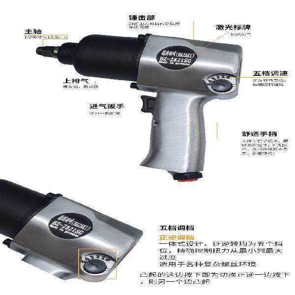 德国羽崎H2Z-2小821SG工级大扭力1/方头气动扳手风炮气动853业工