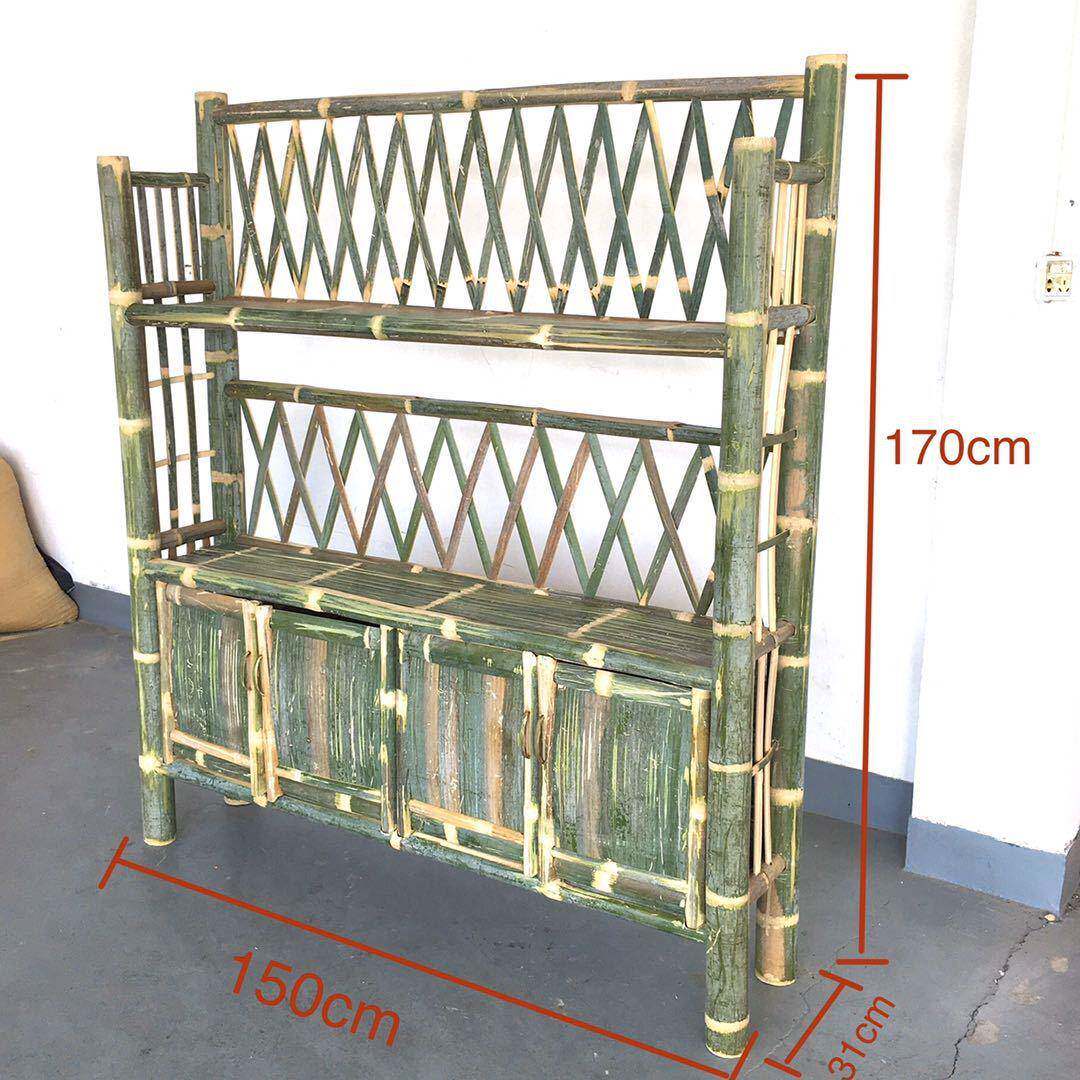 落BK地9K楠竹书架家用编织架代子现简约置物书柜多层柜GXV子竹子