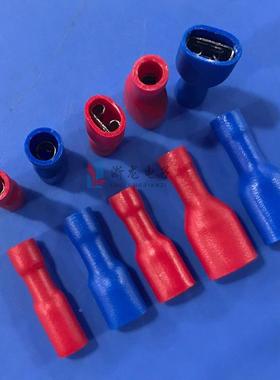 FDFD2-187母全母VTQ插绝缘0冷压端头接线端子簧蓝色护套100只/包