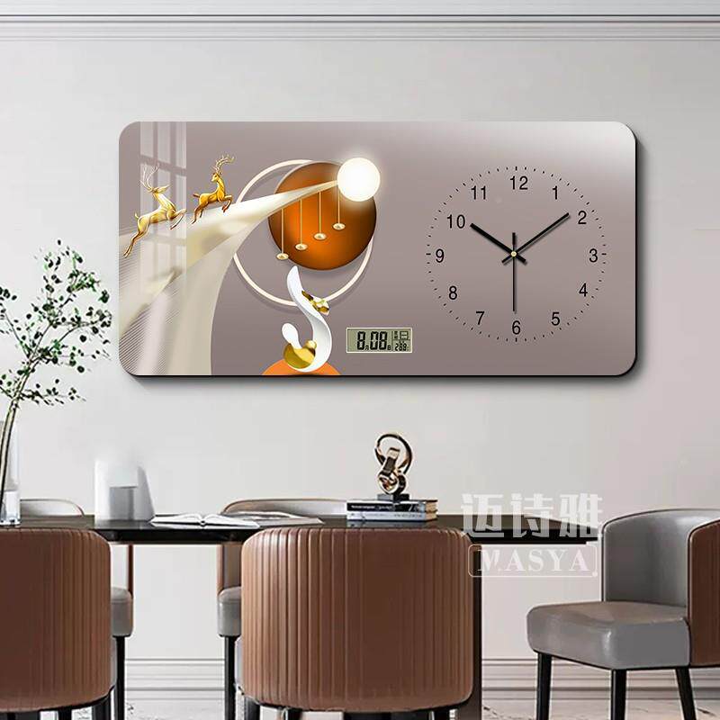 年万历挂大尺时寸电表箱装饰画带钟表配电箱空开盒遮挡BKV画电子