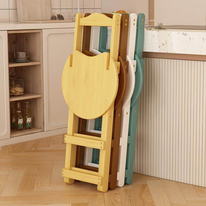 楠餐椅简易折叠椅家用吧XBL椅台背高脚凳客厅便携椅靠阳台休闲竹