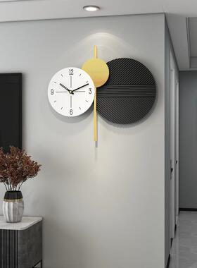 挂钟轻AWI奢时尚家用202新款现代简厅约5气钟表创意时大钟装饰餐