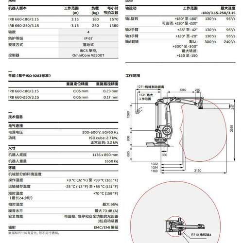 ABB码垛HJJ工人业机器载180KGIB660-180/3.1R5搬垛运堆四轴机械手