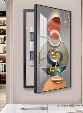 大尺箱寸电表装画轻玄关画别墅F97S9T58遮挡总开关奢电饰闸配电箱