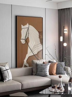 马到功玄关装饰画成现代奢简约走廊过壁画轻客厅入户正对门道LGU