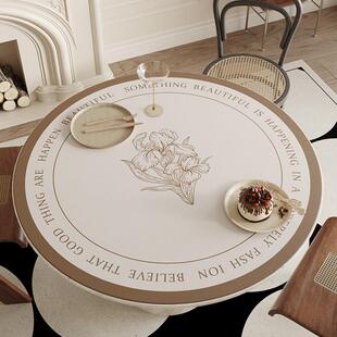 伊里斯花园轻法式免洗餐厅桌垫防水防油防烫高级感耐磨耐刮桌布