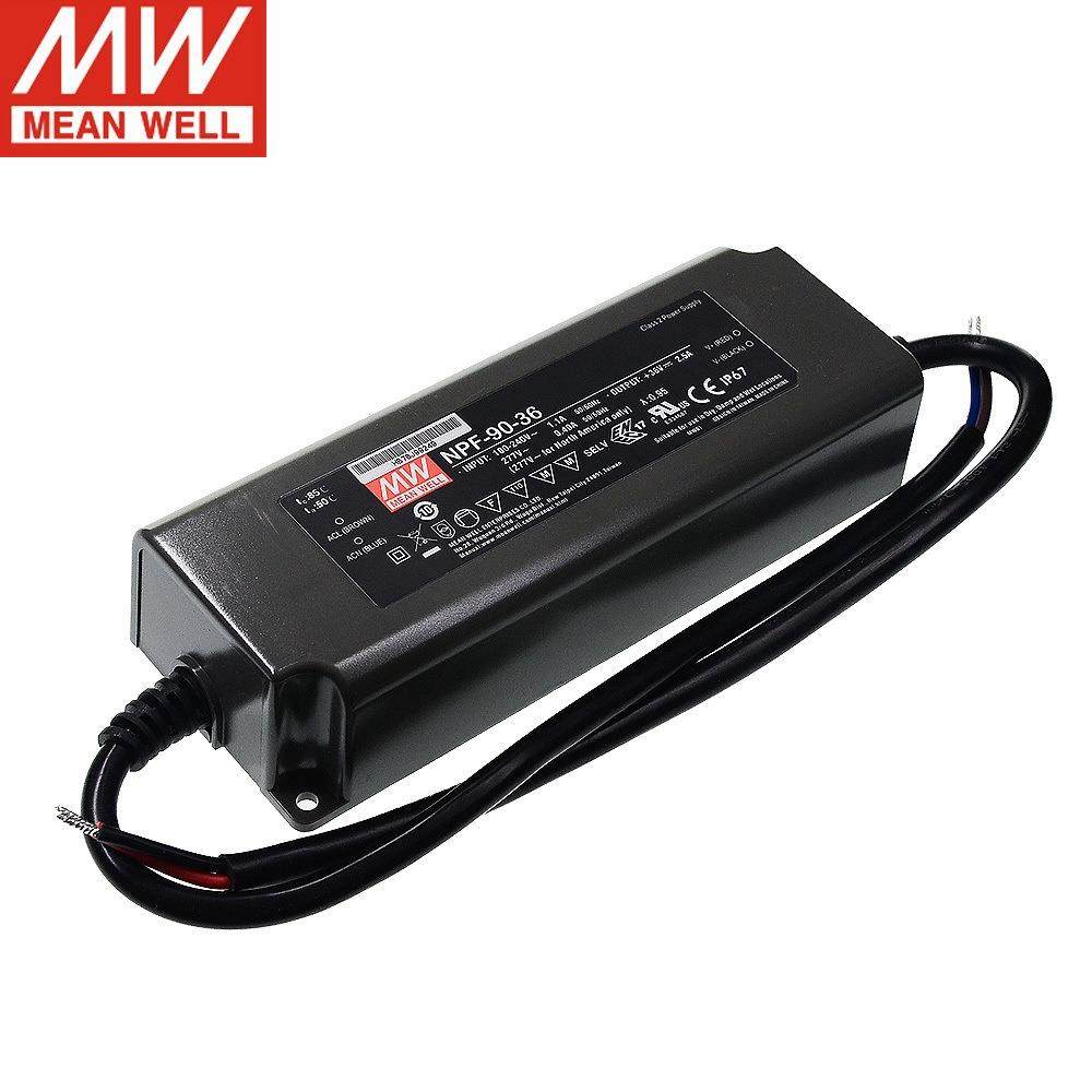 明纬LED防水电源NPF-9090W12V24V36V54V恒流型+恒压型驱动器