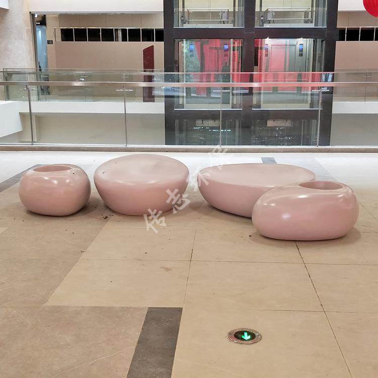 广东室内购物商场鹅卵石玻璃钢纤维花盆休闲座椅简约树脂花箱组合,纺织面料/辅料/配套,纺织机械配件,淘宝优惠券,粉丝福利购,淘宝优惠卷
