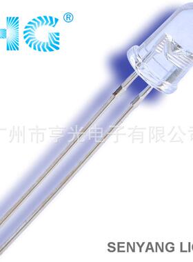 5MM圆头白发蓝光透明胶体直插LED4000mcd蓝色led灯珠