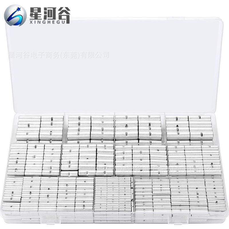 460PCS盒装BN紫铜/非绝缘电线铜镀锡焊接中接管接线端子