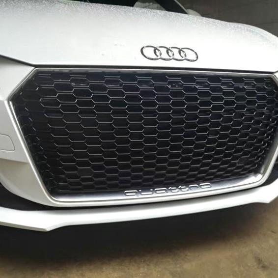 适用14-18年TT改装TTRS中网新款TT蜂窝中网亮黑色全网格进气格栅