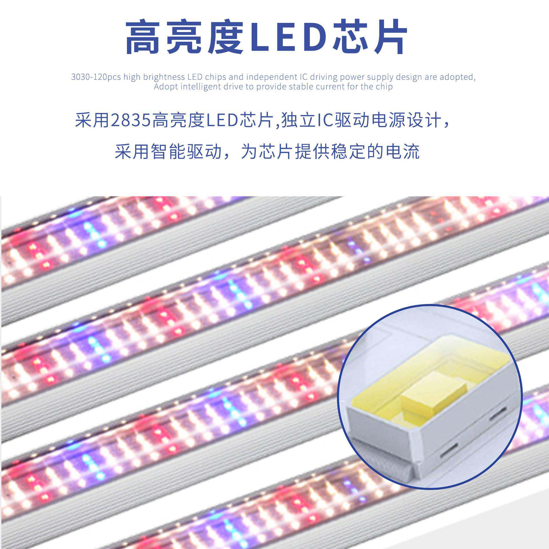 T12日光LED植物生长灯管全光谱FOM水培菜补光温室蔬大灯棚无土栽