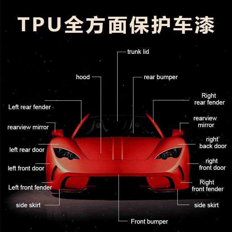 STEK-TPO汽T车膜TPU-哑黑PU哑黑透明膜PPF漆保护面哑光亮黑全车身