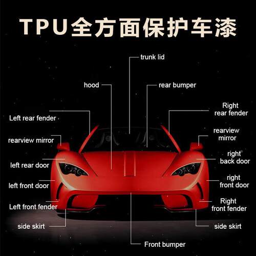 STEK-TPO汽T车膜TPU-哑黑PU哑黑透明膜PPF漆保护面哑光亮黑全车身