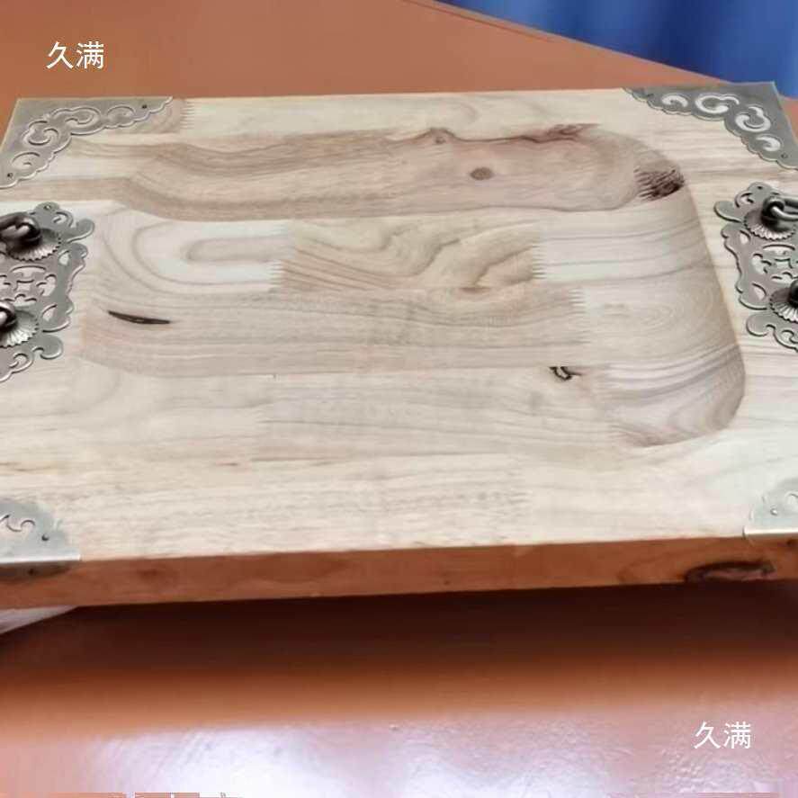方正形盘托木盘血肠盘手把肉盘子实木DAF雕刻装饰把手手提托用