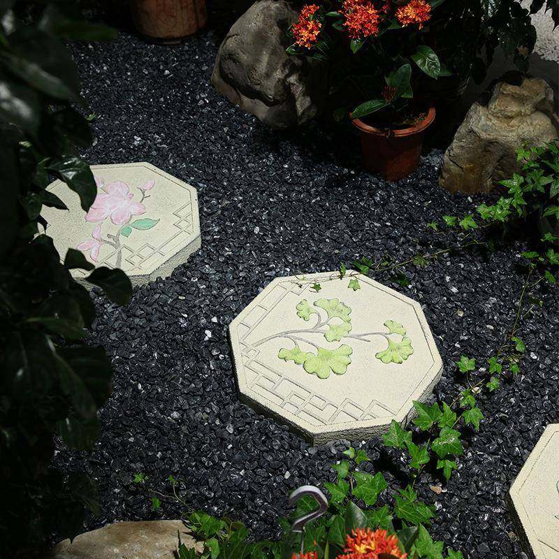 汀步石屋顶阳台ECE花园造景景布外草坪微观户中式庭院置铺地砖踏