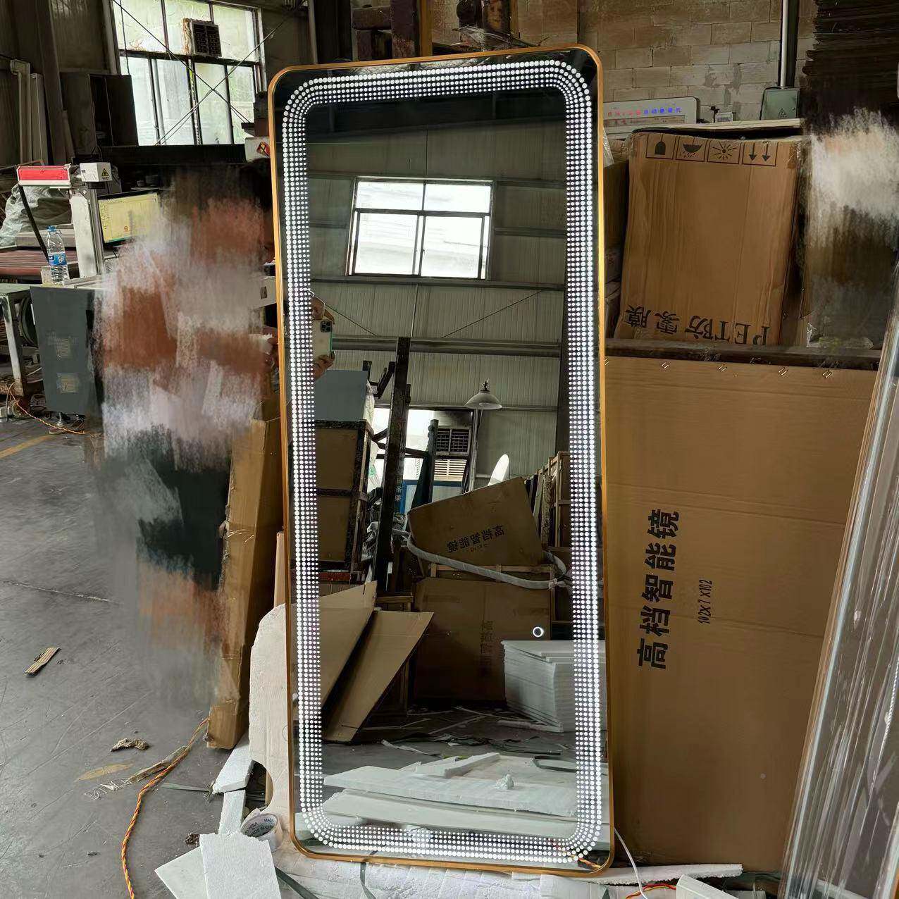 全KNN镜身间镜穿衣服装照衣镜镜试衣店铺家用发光可挂墙衣帽落地