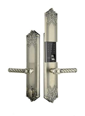 指纹木锁智密码防盗锁锁欧式别墅大门密码全自动滑盖门指ECH-6509