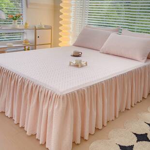 玉色床裙单件下摆遮丑公主百搭遮床豆豆按摩防滑单独的床罩水洗棉