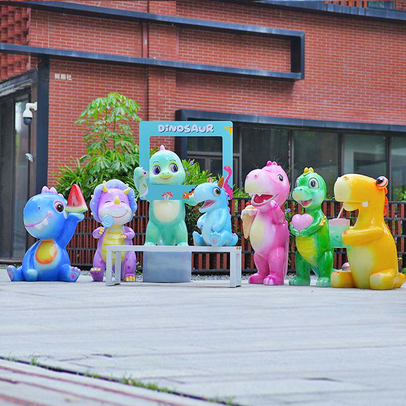 商业饰坐凳陈摆恐龙商场幼儿景观雕塑卡通装饰小品商业街动物幼儿
