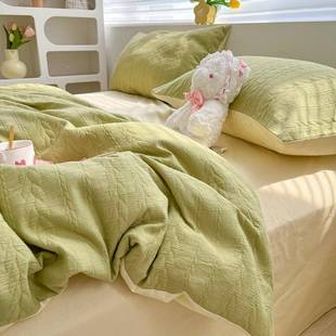 9ZRT0清新双纱被套F77J77HS单件15x200x层23小0cm水洗棉单被罩宿