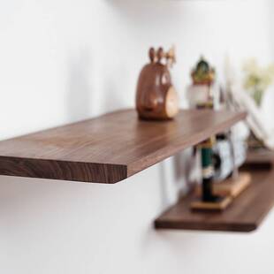 载物家居实木一字搁板挂墙壁上置物架客厅卧室床头收纳木板片书架