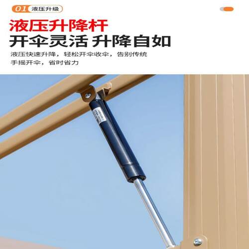 户外遮园阳伞庭院灯伞太能527LED灯条室阳外别墅露台花自动带遥控