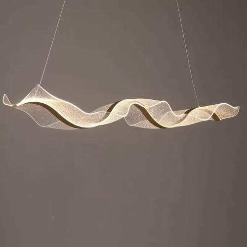 浪餐厅灯现代简399酒店前台设计师艺术飘带灯吧台吊茶室波约led灯