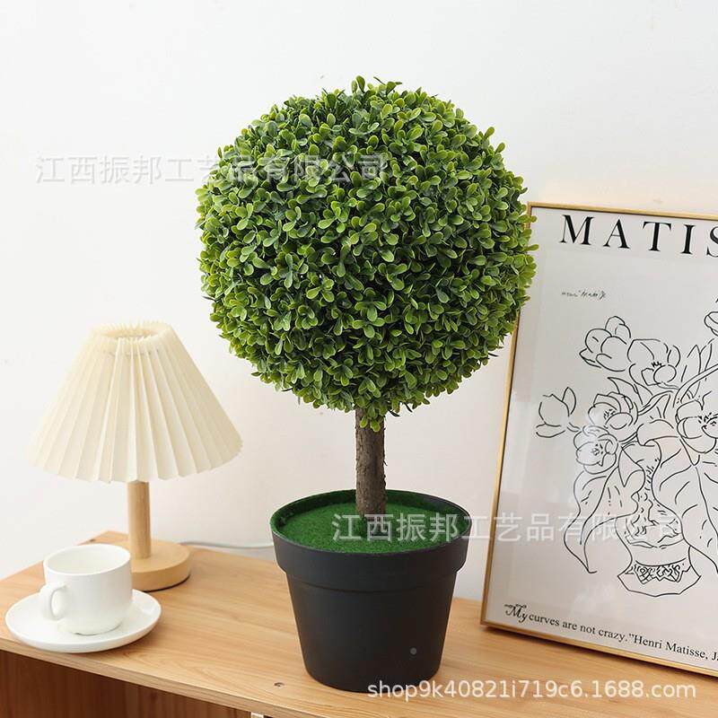 仿真绿植客厅电视柜旁地盆栽假富米兰球型竹植落物摆件厂贵家仿真