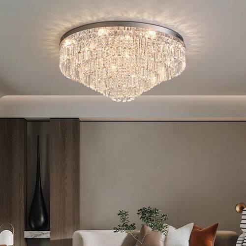 全谱晶水led客厅灯吸光顶灯圆形大厅饭65607餐厅主室书卧房灯饰智