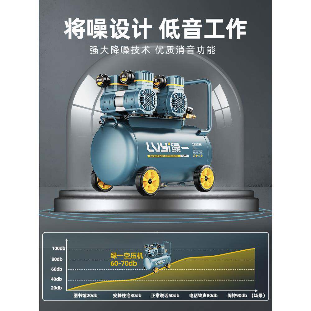 无油泵空压机ZVU音气工级空气压缩机小型220V便携木工高压静打业