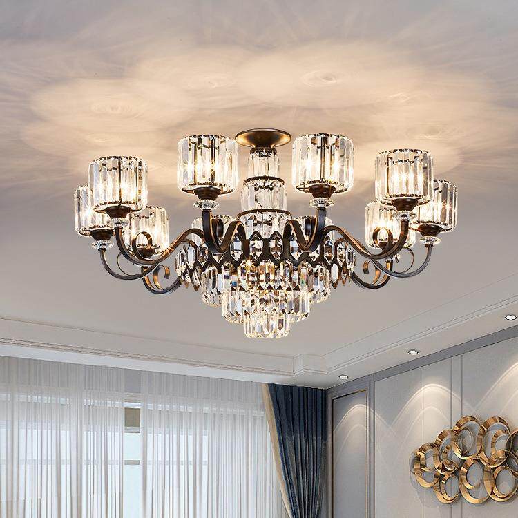 美式复古奢厅水晶吊灯自房别客墅客厅餐厅主建卧室203轻灯饰中山