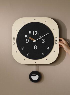 woom屋准z时尚奶油风摇摆钟现代创意客o挂厅挂墙时TYOS303钟表装