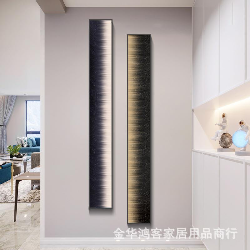 高端代极窄玄关装画竖饰版现简约走廊客厅挂星空画轻奢壁卫生间床