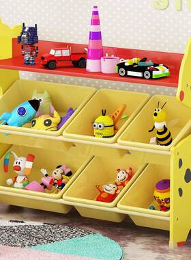 整儿童玩具收纳架幼儿园宝宝书架理IPI架储物柜小鹿架纳玩具收架