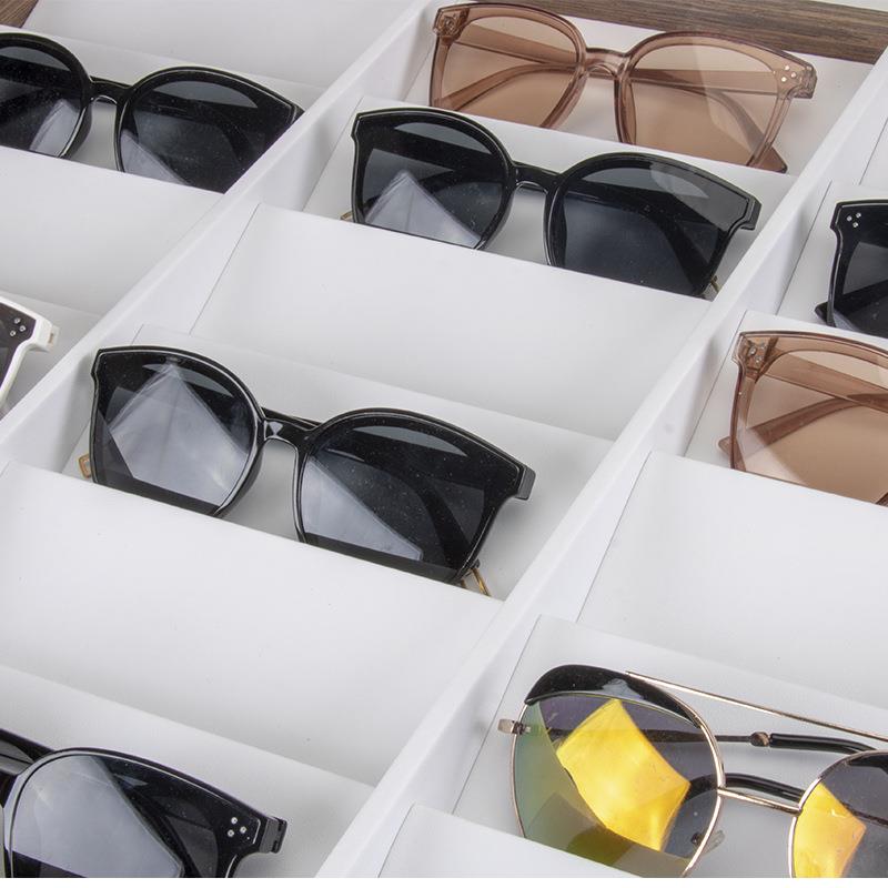 现货黑展胡纹桃木质1GPJ8位梯形示盘镜眼墨镜太阳镜陈列销售盘