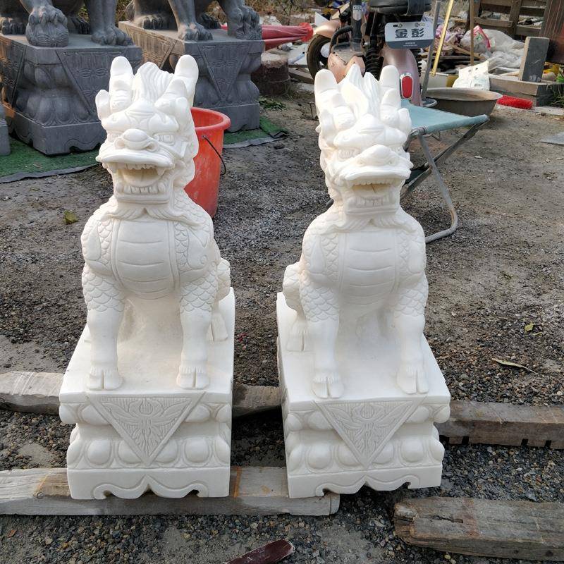 石雕青麒对麟一门口家sdql0101用大型石麒麟公司祠门堂看石瑞兽雕