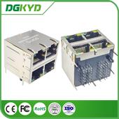 DGKYD22Q042DB2A5D068RJ45千兆网络连接器带灯屏蔽10PIN