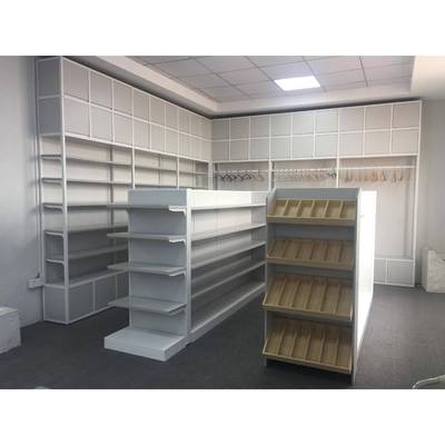 工厂诺米货架超市美妆店展示架白色高档数码服装店便利店货架