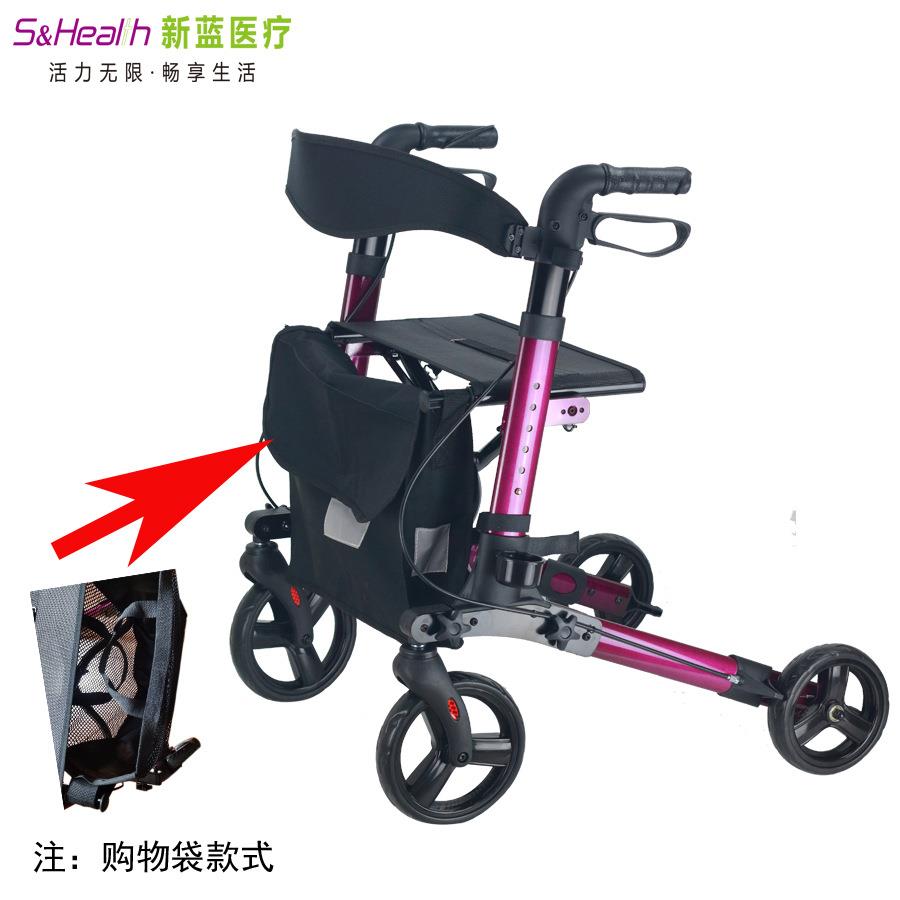 购物车铝合金折叠便携老人助行车代步车手推车康复行走助行器