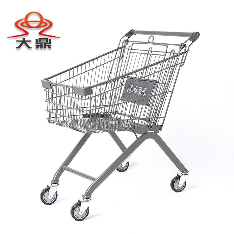 超市卖场购物车金属手推车商场便利店带凳购物大容量