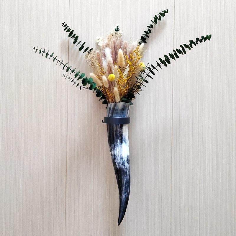 天然牛角壁挂北欧复古挂墙式花瓶器创意客厅玄关书房墙壁插花装饰,纺织面料/辅料/配套,纺织机械配件,淘宝优惠券,粉丝福利购,淘宝优惠卷