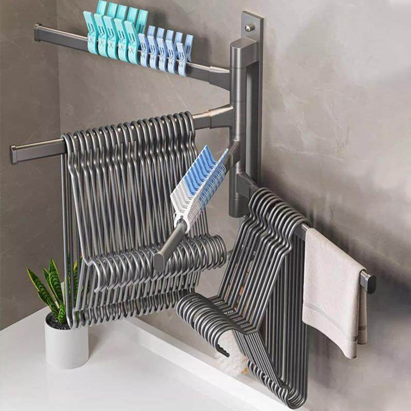 衣架收纳免打孔阳台置物架整理墙上放挂衣架挂钩壁挂网红晾衣